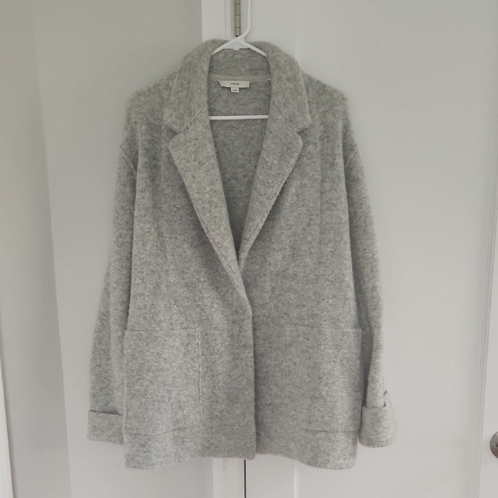 Vince Heather Gray Knit Sweater Coat